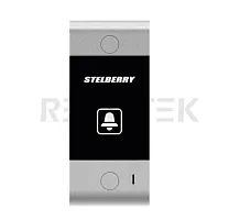 Stelberry S-120  Антивандальная абонентская панель с защитным козырьком с кнопкой вызова в комплекте с угловым креплением.